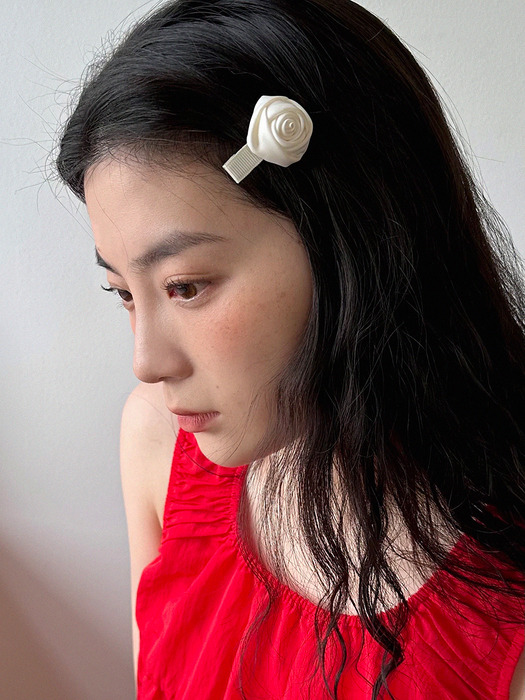 rose mini hair pin - Ivory