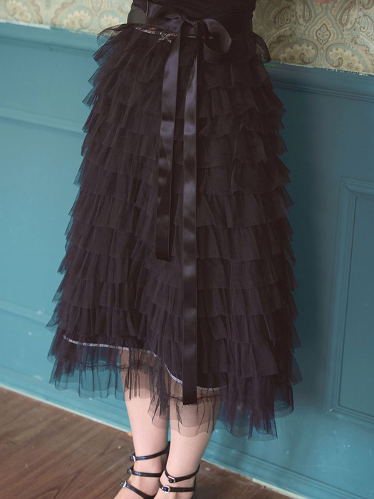 ballerina tutu wrap skirt (black) / 발레리나 스커트 블랙