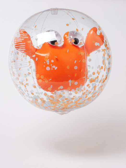 [국내공식] 3D Inflatable Beach Ball Sonny the Sea Creature Neon Orange _3D 꽃게 비치볼_S3PB3DSO