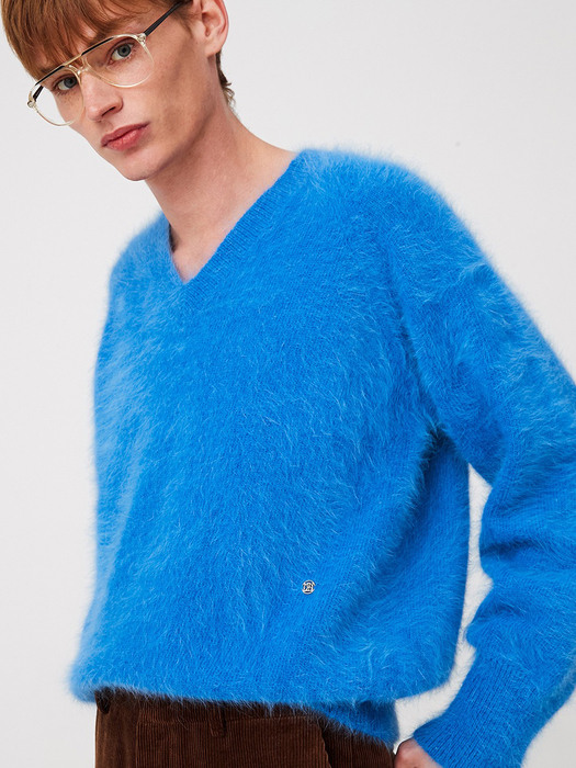 UNISEX, Premium Angora Sweater / Bice Blue
