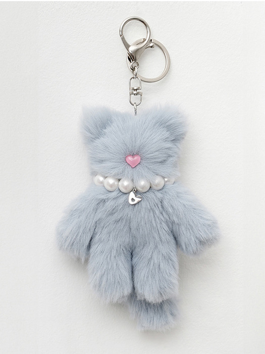 [선물포장/이니셜선택] Binyang Keyring(denim) 비냥 고양이 키링