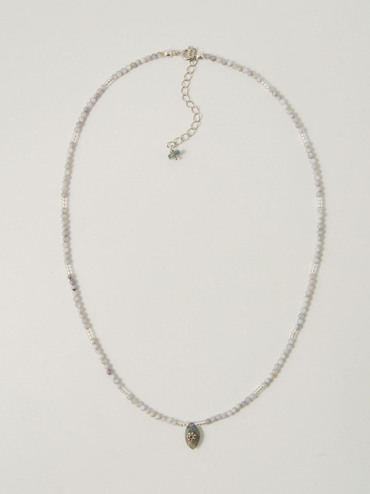 Boat Gray Labradolite Necklace (Silver925)