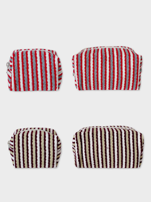 Multi Stripe terry pouch (2Colors)(2Sizes)
