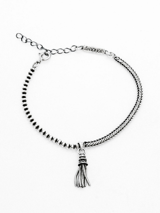 HR 332B_Tassel Half & Half Chain Bracelet