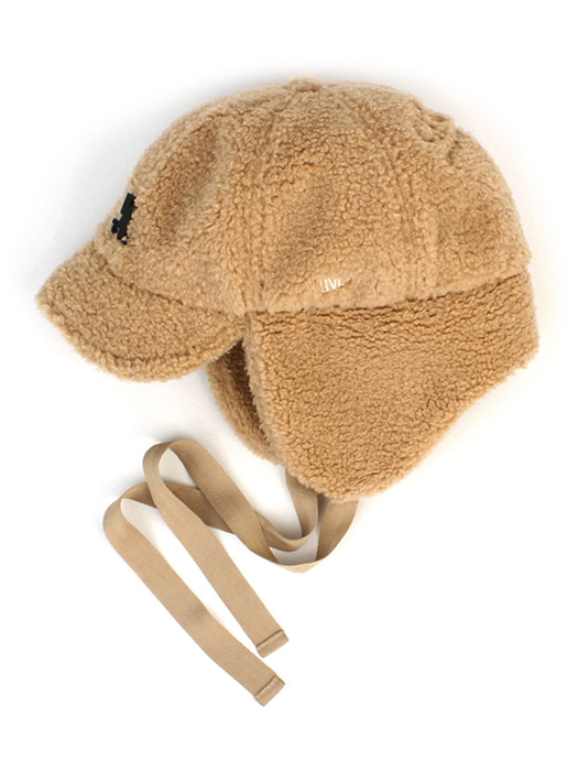 Thunder Muji Beige Fleece Earflap Cap 귀달이모자