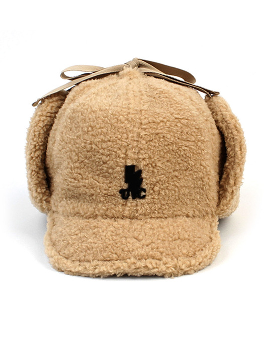 Thunder Muji Beige Fleece Earflap Cap 귀달이모자