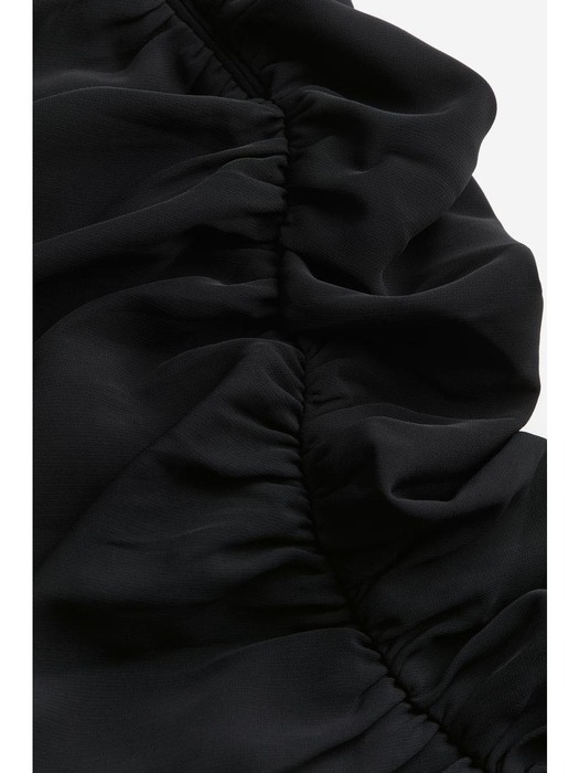 라인스톤 스트랩 원숄더 드레스 블랙 1209749001
