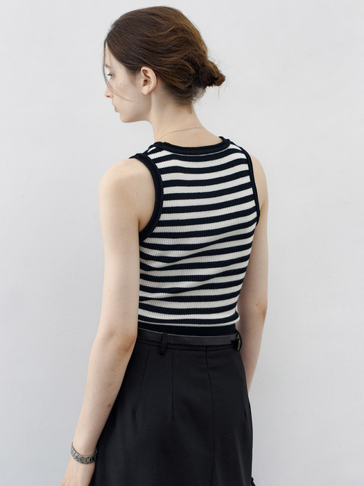 TG_Basic striped sleeveless top
