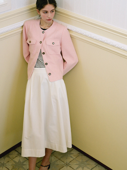 Amelia Pocket Tweed Jacket_Pink