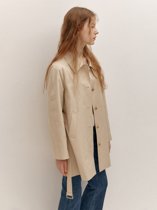 COTTON HALF MAC COAT (BEIGE)