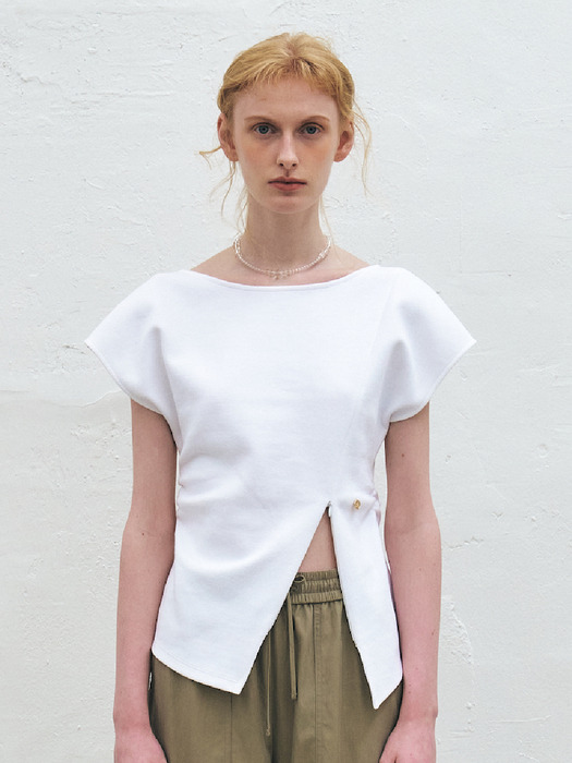 Two-Way Cotton T-Shirt, Ivory