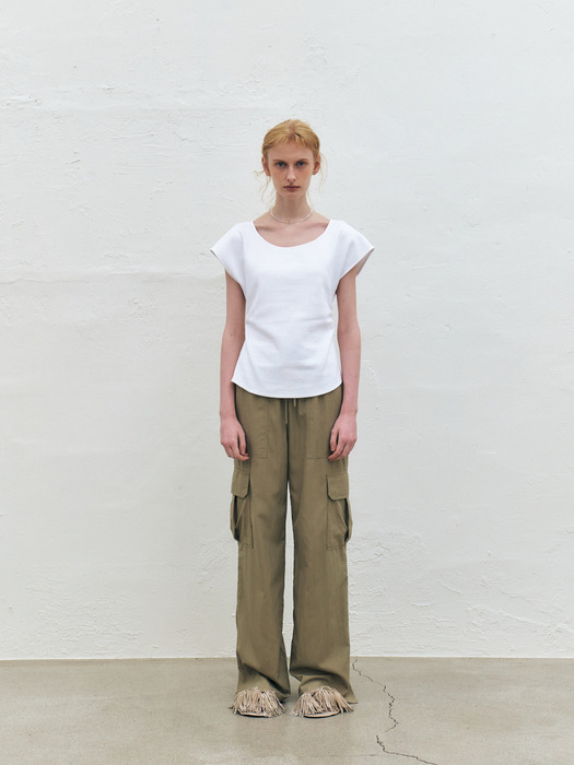 Two-Way Cotton T-Shirt, Ivory