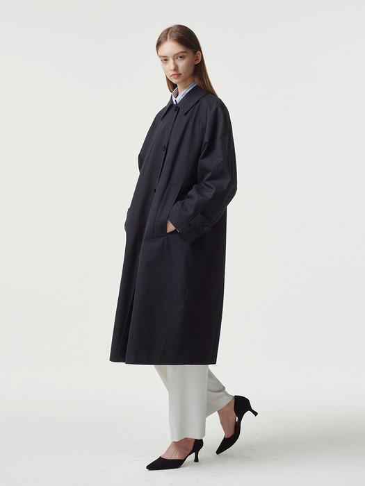 CELESTE Balmacaan Trench(Dark Shadow)