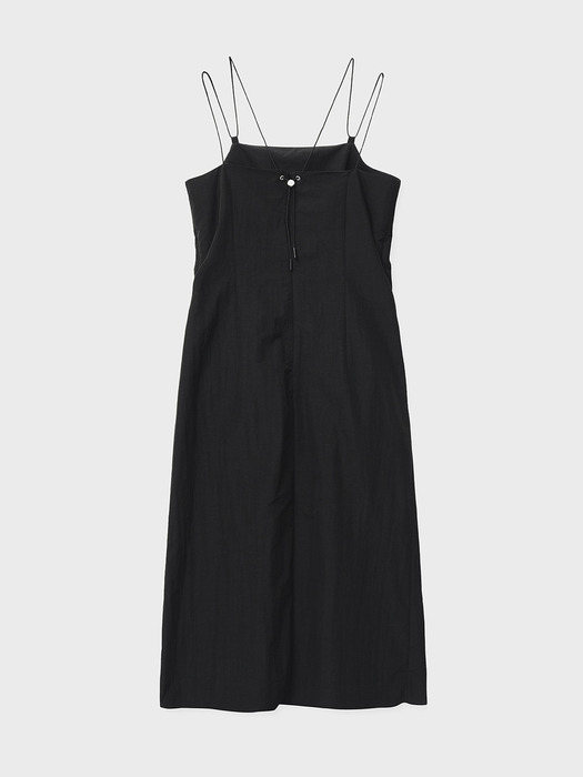 코튼 나일론 드레이핑 드레스 (블랙)