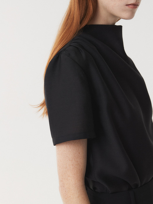 COWL NECK BLOUSE (BLACK)