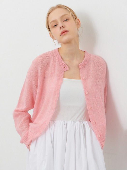 BOUCLE CARDIGAN PINK