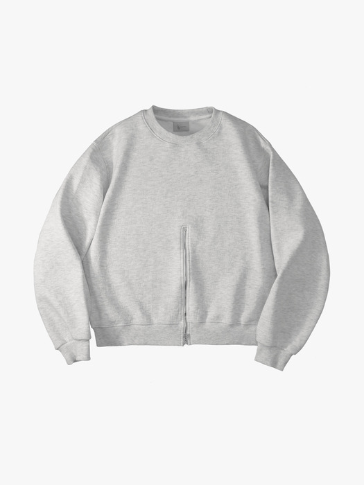 Plate Low Zip-Up Sweatshirt White Merange