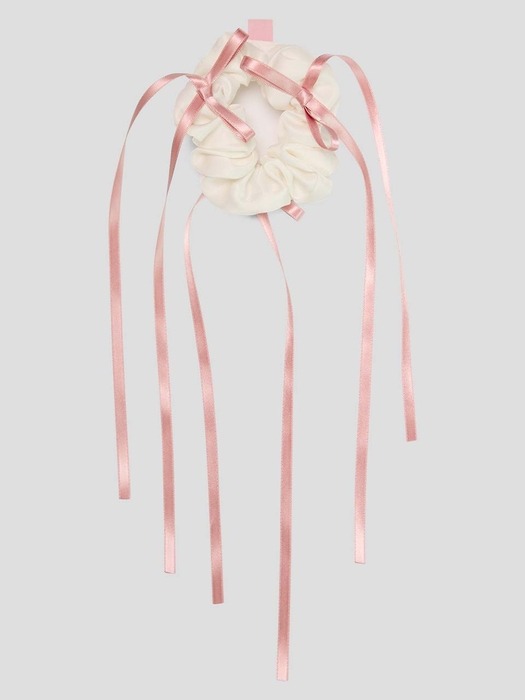 ribbon tails scrunchie - white