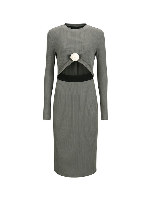FRONT CUT-OUT DETAIL DRESS_GREY