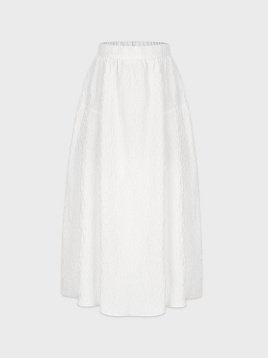Jacquard Banded Skirt White
