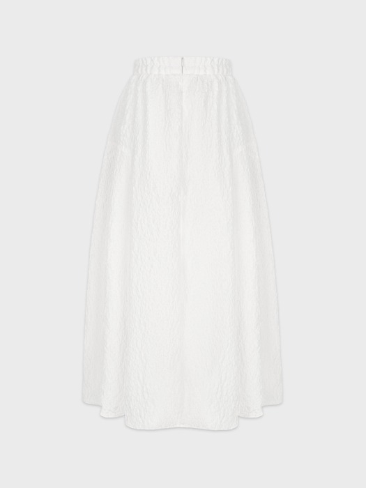 Jacquard Banded Skirt White