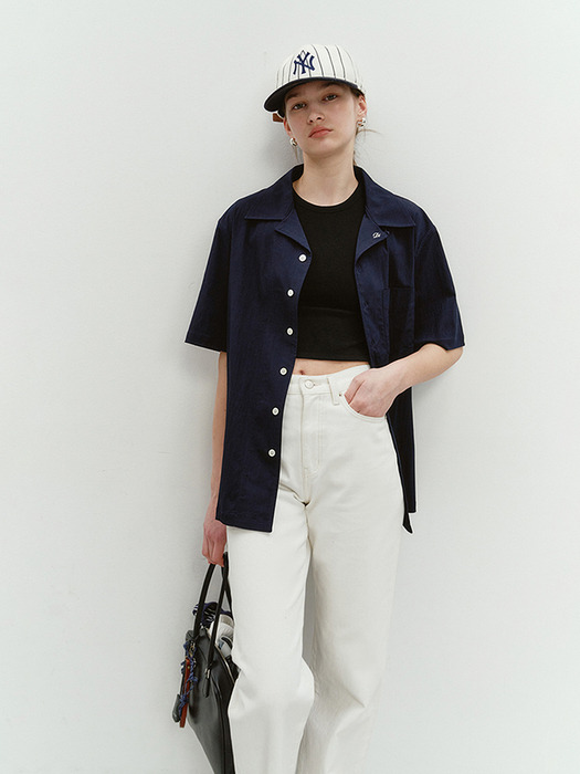 OPEN COLLARED OUT-POCKET SHIRT NAVY_UDSH4B322N2