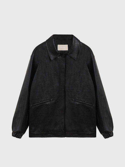 Eco Leather Half Jacket_BLACK