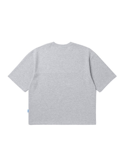 남녀공용 뒷절개 쿠션지 라운드 티셔츠[M-GREY](UA4ST85_51)