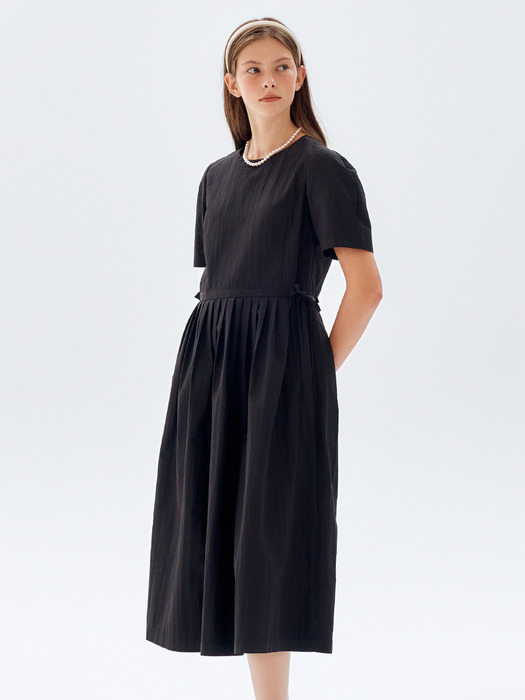 Pleated Cotton Dress