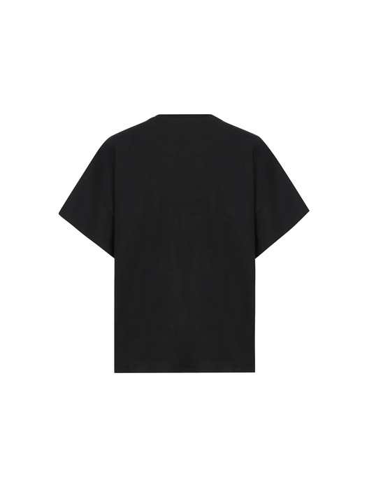 24SS 키즈 여성 로고자수 티셔츠 블랙 4SBM13TEEC 900