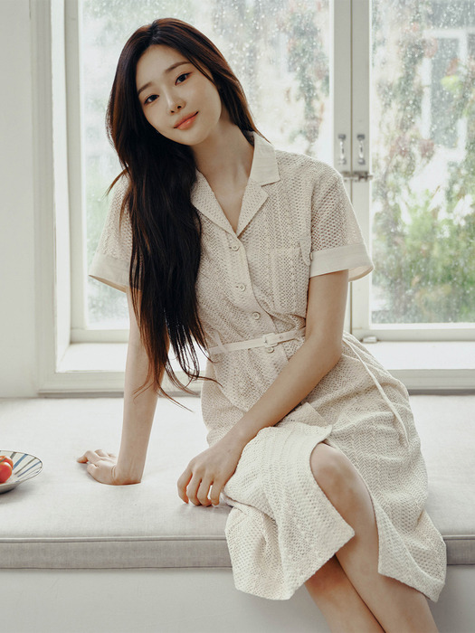 데일스포드 벨티드 레이스 사파리 원피스 (Cream/Mint)