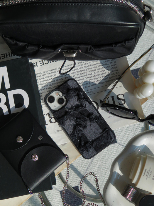 TEXTILE PHONE CASE [DAMAGED BLACK]