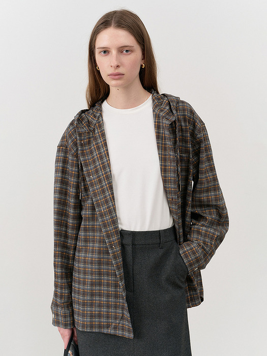 UNISEX HOODED SHIRT GREIYSH BLUE CHECK_UDSH4C105B2