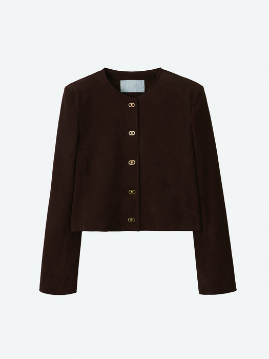 suede tweed jacket_brown