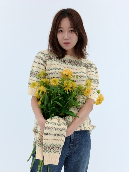 multi jacquard knit - yellow