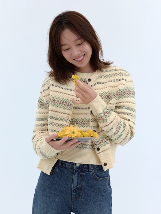 multi jacquard knit - yellow