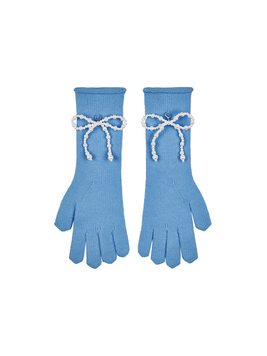 [단독] Two Way Pearl Ribbon Gloves (3color)