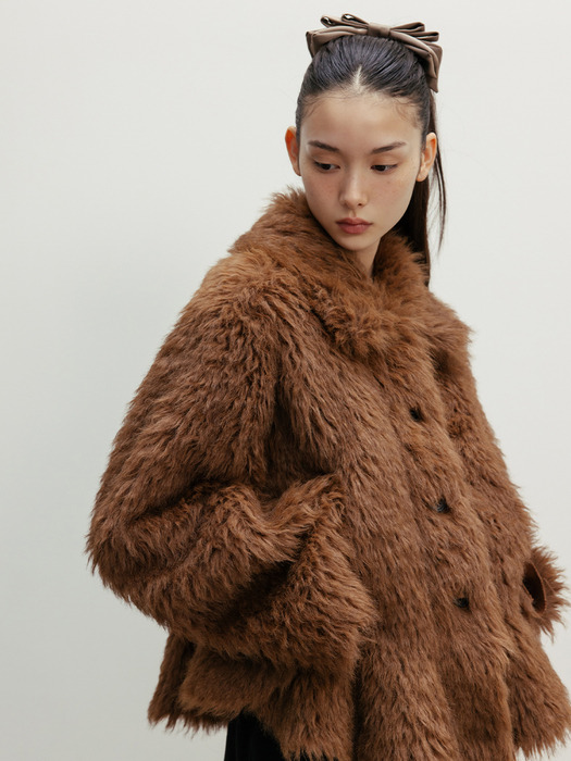 SLIT FLARE FUR JACKET_TT4W002BR