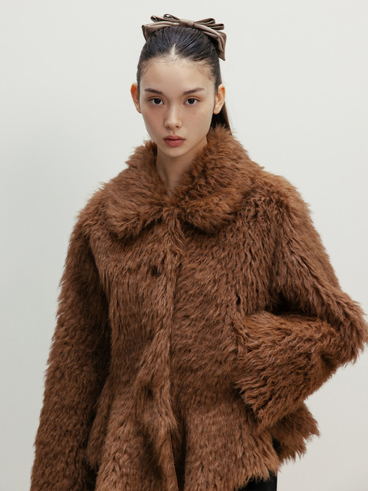 SLIT FLARE FUR JACKET_TT4W002BR