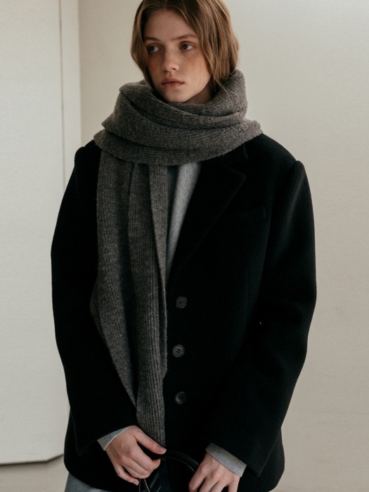 WOOL CLASSIC HALF COAT BLACK