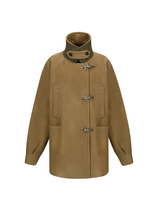 OVERSIZED PEA COAT awa659w(CAMEL)