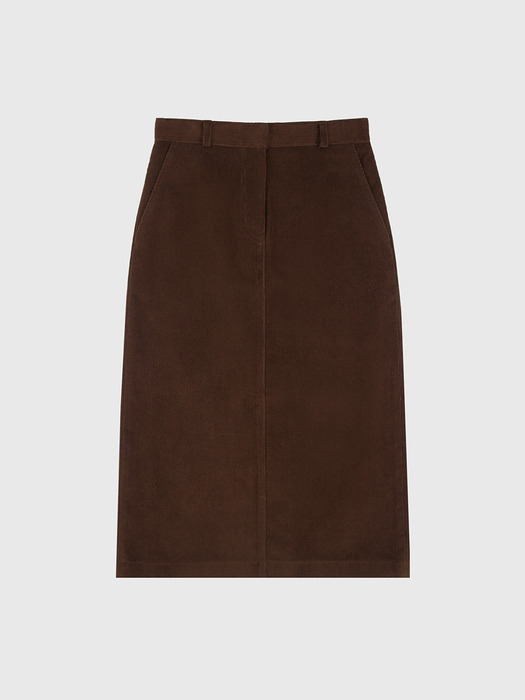 Corduroy Basic Classic Midi Skirt