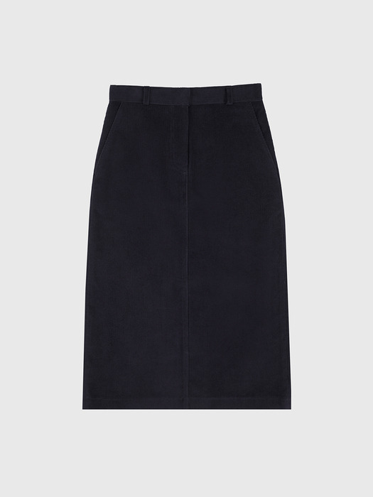 Corduroy Basic Classic Midi Skirt