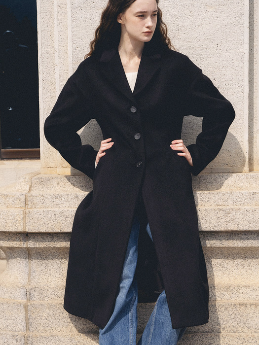 F Wool Silhouette Coat_Black