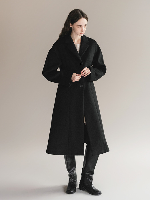 F Wool Silhouette Coat_Black