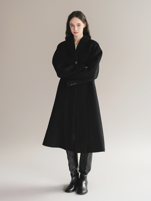 F Wool Silhouette Coat_Black