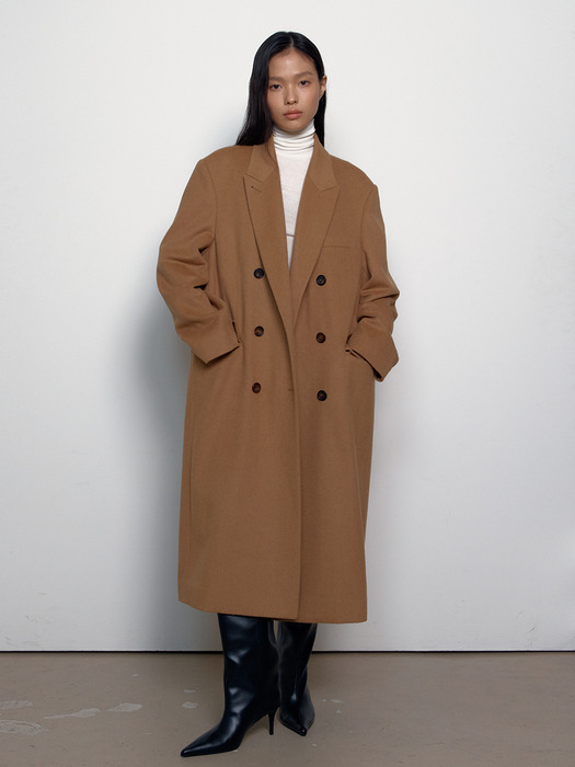 [인플루언서 소라 PICK] WOOL DOUBLE LONG COAT_CAMEL