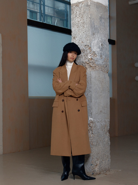 [인플루언서 소라 PICK] WOOL DOUBLE LONG COAT_CAMEL