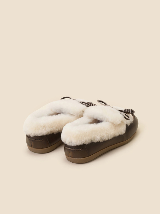 Fur ribbon loafer(brown)_DG1DW24701BRN