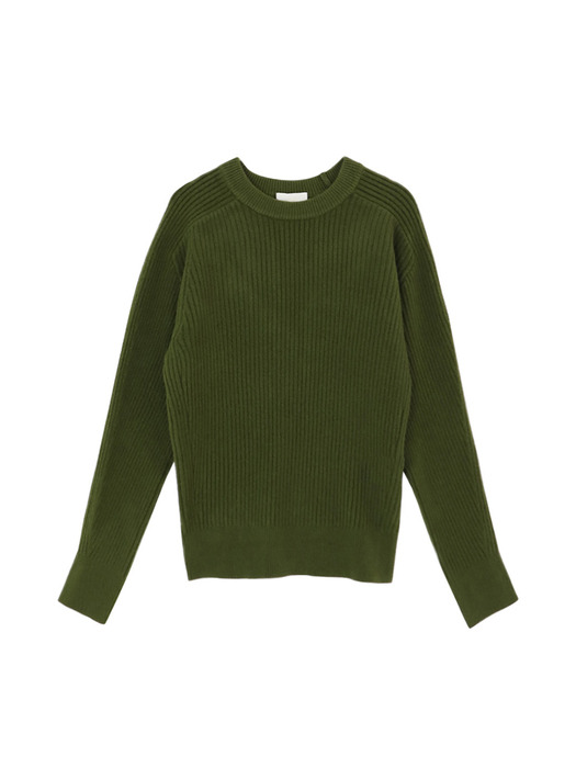 Ribbed Round neck Cashmere Blended Knitwear (5colors) VKNIT_017